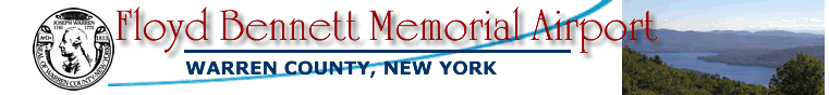 Floyd Bennett Memorial Airport, Warren County, New York County Logo and Image of Lake George Floyd Bennett Memorial Airport, Warren County, New York County Logo and Image of Lake George