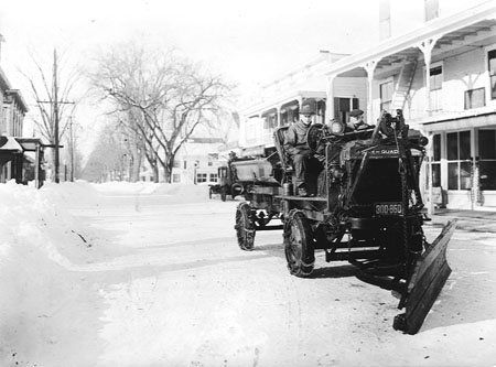 Image of Snow Plowing Main St. Warrensburg 1928