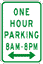 One Hour Parking Sign
