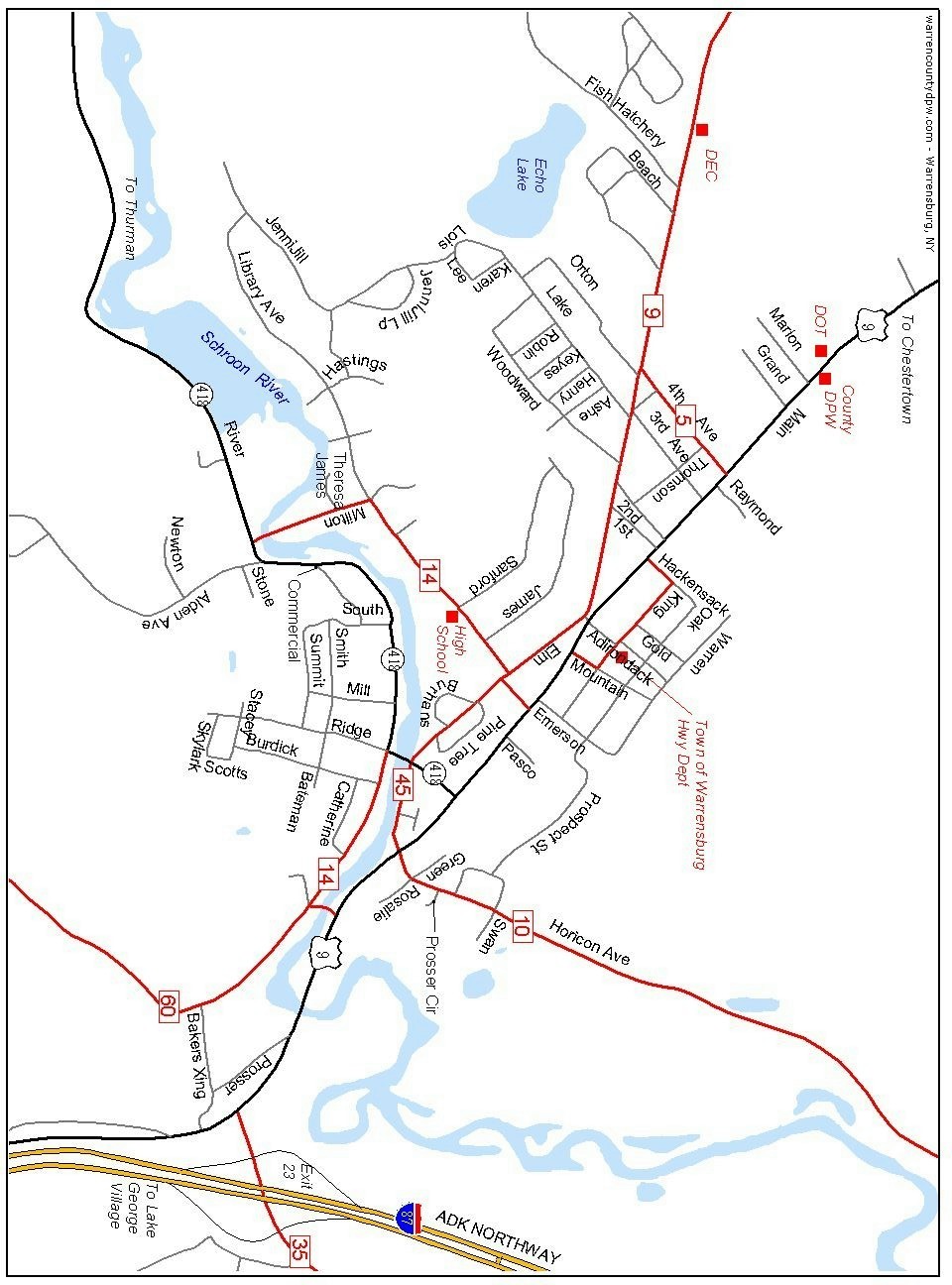 Map: Warrensburg, NY