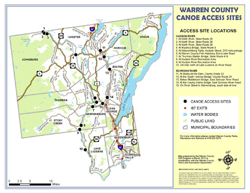 Warren County Canoe Access Map
