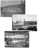 East and West views of old maintenance shop with interior view